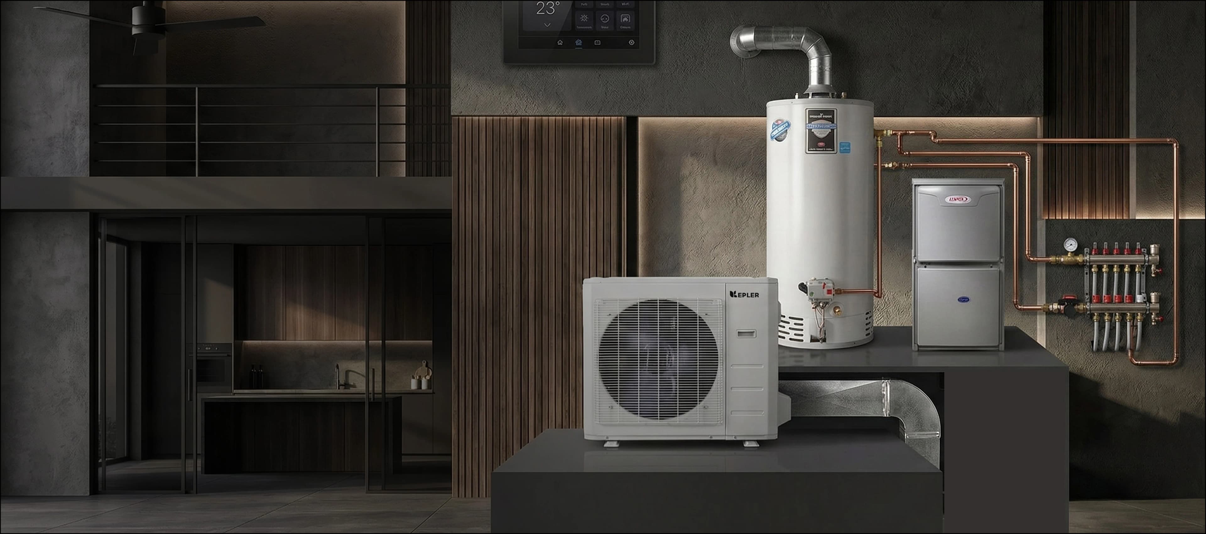 Large solar panels with blue sky